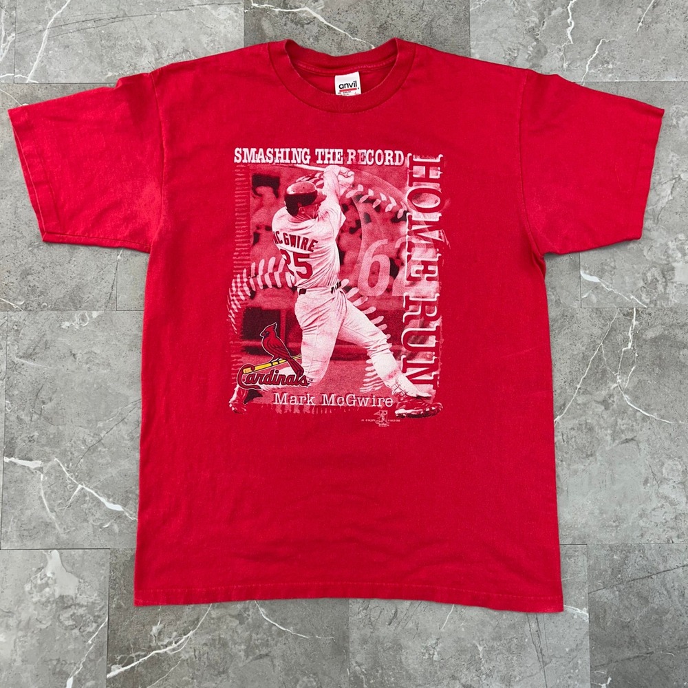 Vintage Mark‎ McGwire Graphic Tee Mens Large Home Run Record St Louis Cardinals